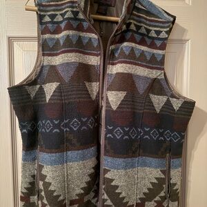 Women's Tribal Patterned Vest - Brown and Blue